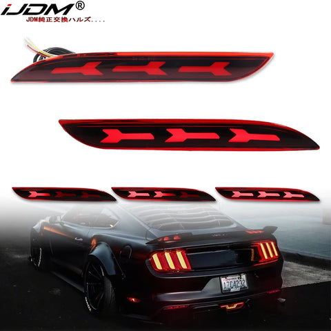 LED Bumper Reflector Light Red for Ford Mustang 2015 Car Interior Accessory iJDM
