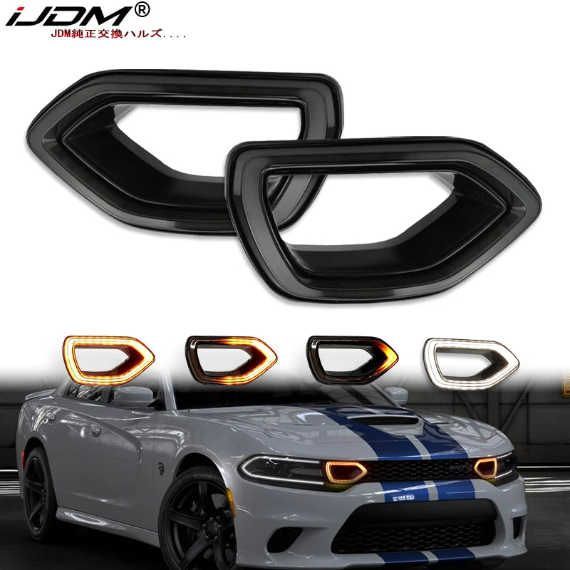 LED Light Dual-Color Grille Lights for Dodge Charger 2015-2021 LED Ambient Light iJDM