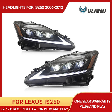 Headlights with Sequential Signal for Lexus IS 05-13 Headlight Assembly Vland