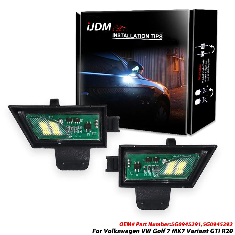 LED Side Mirror Puddle Lights for VW Golf MK7 2015 LED Ambient Light iJDM