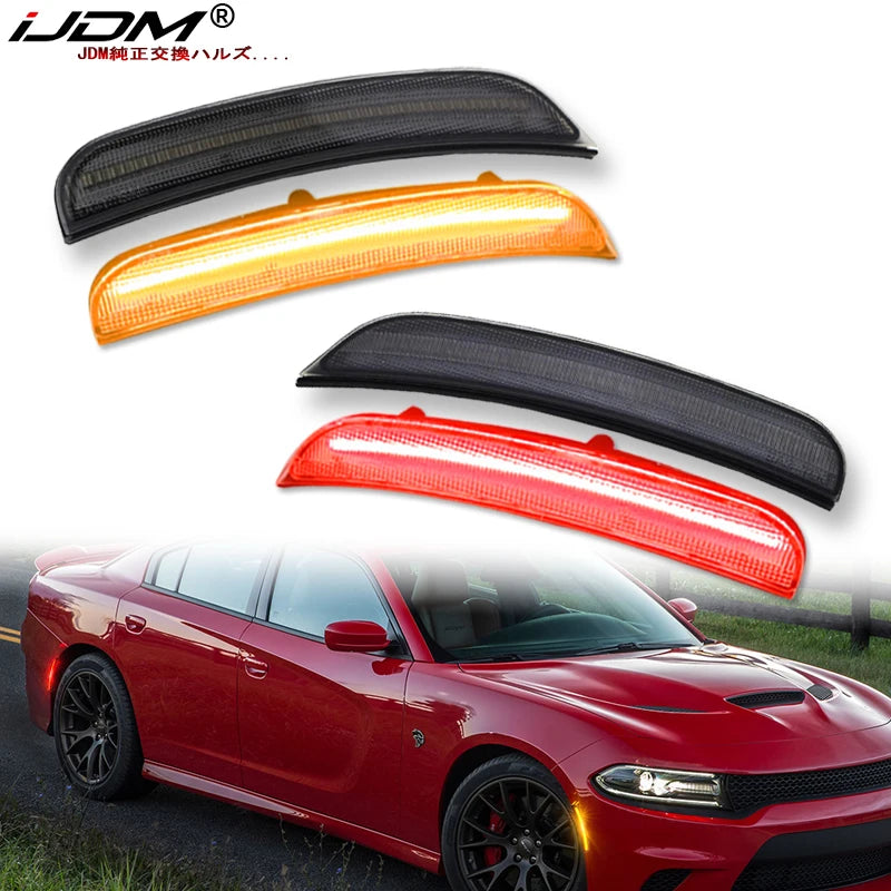 Smoked LED Side Marker Lights for Dodge Charger 2015-2022 Car Interior Accessory iJDM