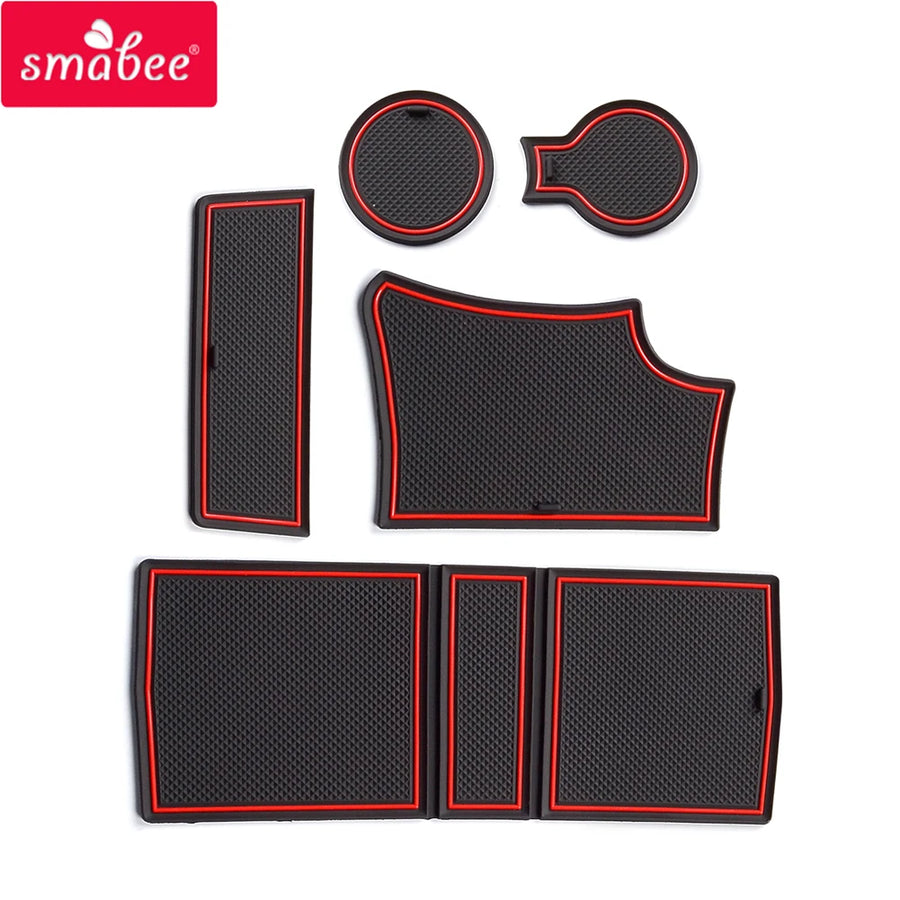 Anti-Slip Gate Slot Cup Mat for Peugeot 208 e-208 2019 - 2024 GT Interior Accessories Door Pad Non-Slip Mats Car Styling Car