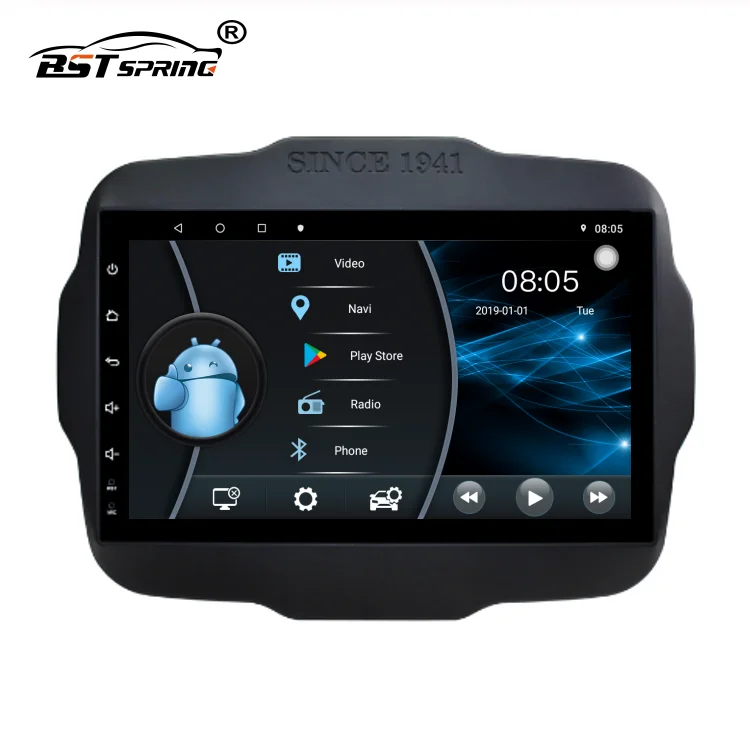 Android 10 GPS Multimedia Player for Jeep Renegade 2016 Android Head Unit Bosstar 9" 32 g 2 g