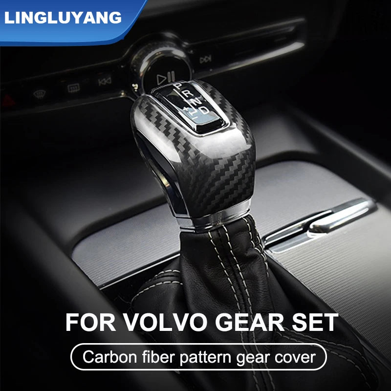 Carbon Fiber Gear Stick Handle for Volvo S60 V60 Car Interior Accessory LINGLUYANG