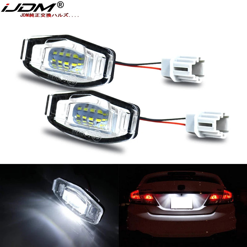 Error-Free LED License Plate Lights for Honda Civic Car Interior Accessory iJDM WHITE
