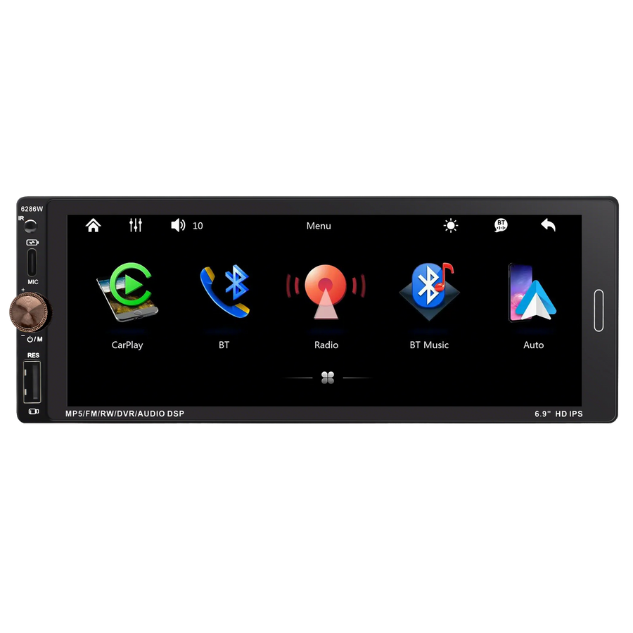 Android Head Unit Wired CarPlay Screen for Universal Vehicles Android Head Unit Bosstar 6.9inch 6286w