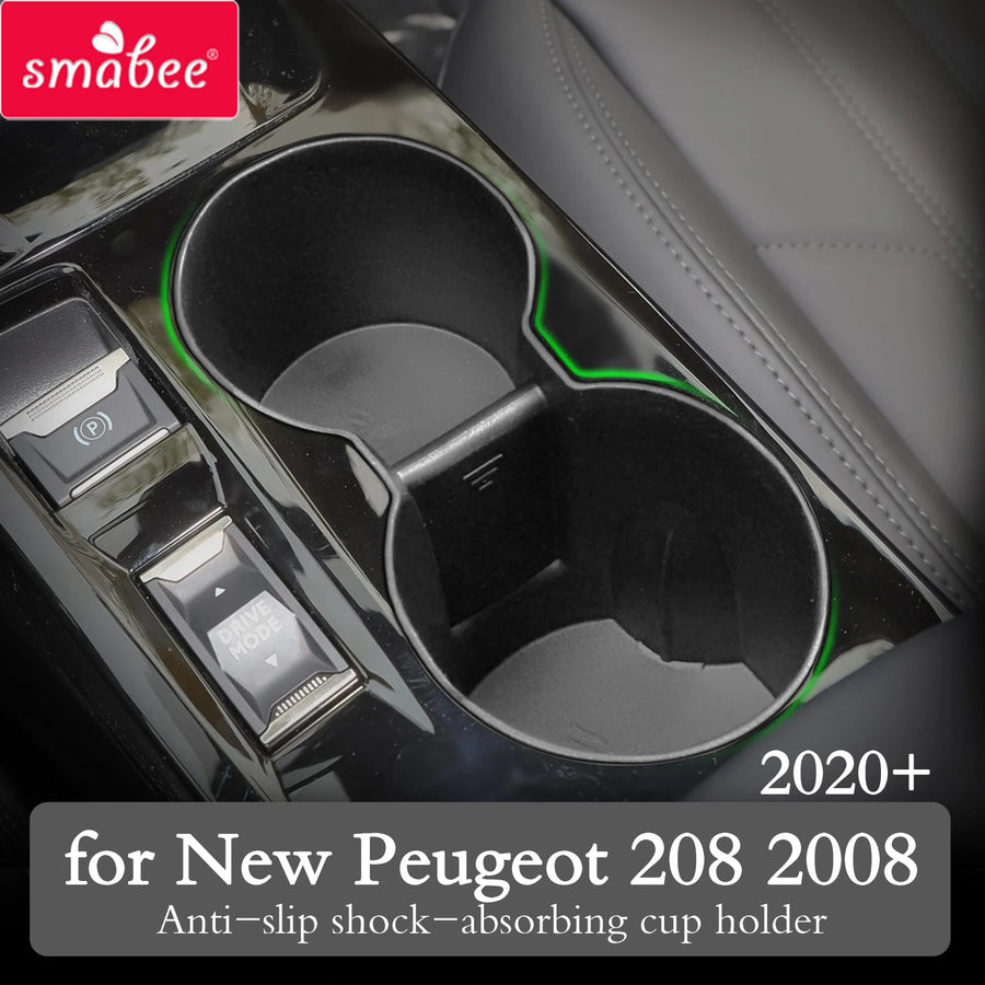 Cup Holder Protective Case Box for Peugeot 2008 e-2008 208 e-208 2019 - 2024 Car Interior Accessory | Cup Holder | Protector