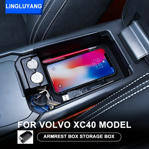 Central Armrest Storage ABS for Volvo XC40 2020-2023 Car Interior Accessory LINGLUYANG