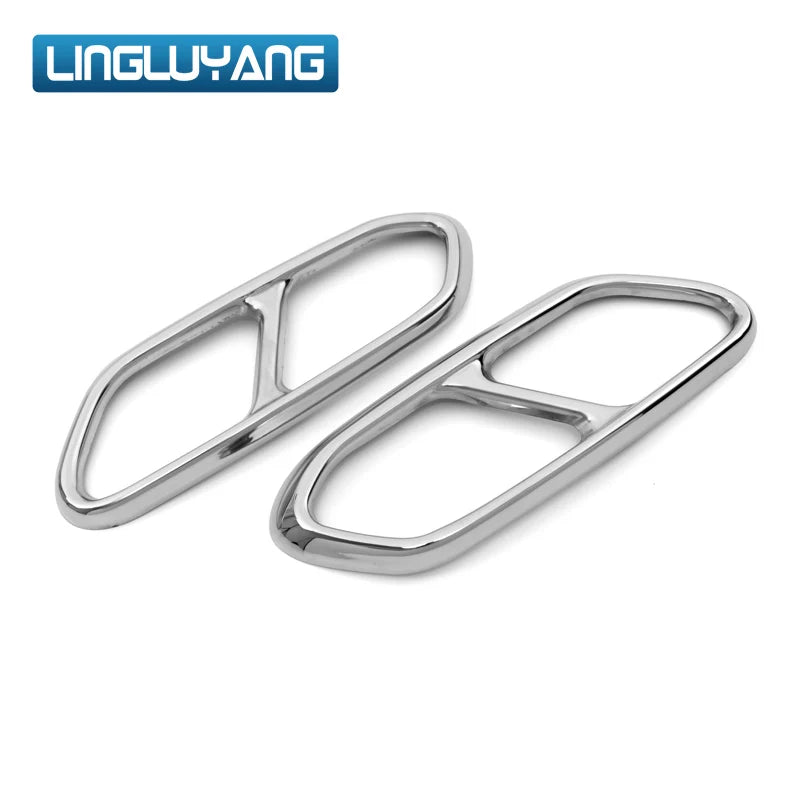 Stainless Exhaust Tip Covers For Volvo XC90 S90 V90 Car Interior Accessory LINGLUYANG 2018-2021 XC40