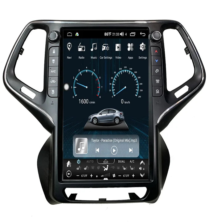 Tesla Style Android 12 GPS for Jeep Cherokee Android Head Unit OEM 13.6" 64 g 4 g