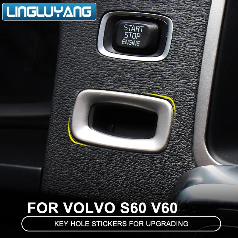 Keyhole Cover Stainless Steel for Volvo S60 V60 Car Interior Accessory LINGLUYANG