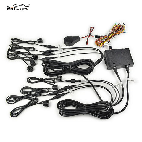 8-Sensor Visual Parking Radar System with 170° View Parking Camera BOSSTAR Black