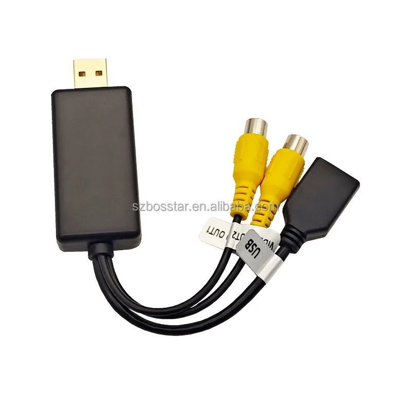 Universal In-Car Android Navigation CVBS Clear Video Box USB Adapter Car Interior Accessory Bosstar Black