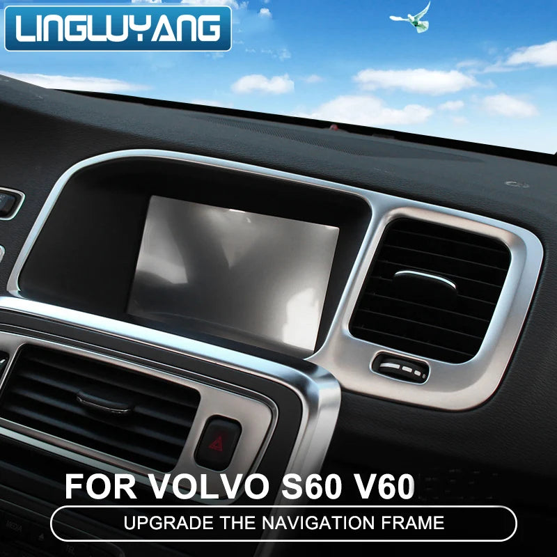 Stainless Console Frame Trim for Volvo S60 V60 Car Interior Accessory LINGLUYANG