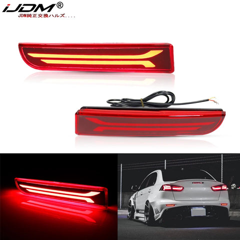 Car LED Bumper Reflector for Mitsubishi Lancer Evo X 2008‑17 Car Interior Accessory iJDM