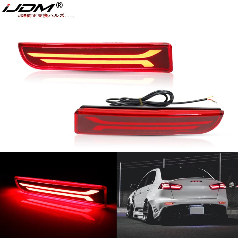 Car LED Bumper Reflector for Mitsubishi Lancer Evo X 2008‑17 Car Interior Accessory iJDM