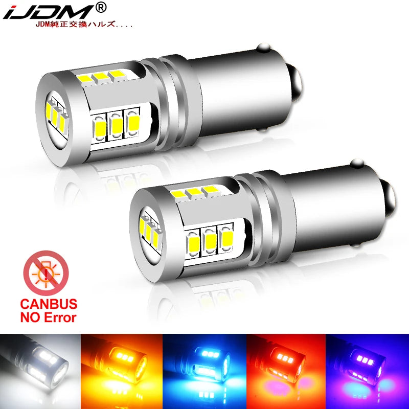 BAY9S Error-Free LED Reverse Light Bulbs 6000K White Car Interior Accessory iJDM Red 120 degree BAY9S