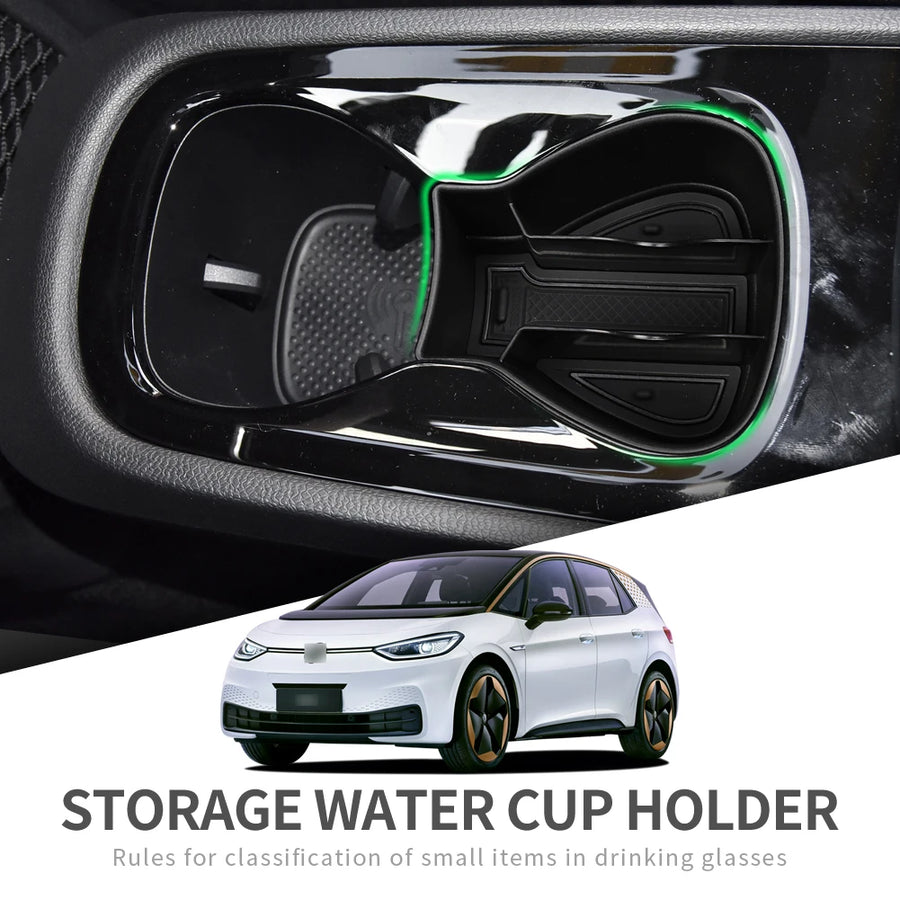 SMABEE for VW ID.3 ID3 ID 3 Cup Holder Anti-Slip Shock-Absorbing Cup Storage Box Water Cup Box Accessories Door Storage Barre