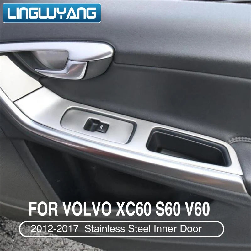 Stainless Window Button Trim for Volvo Car Interior Accessory LINGLUYANG