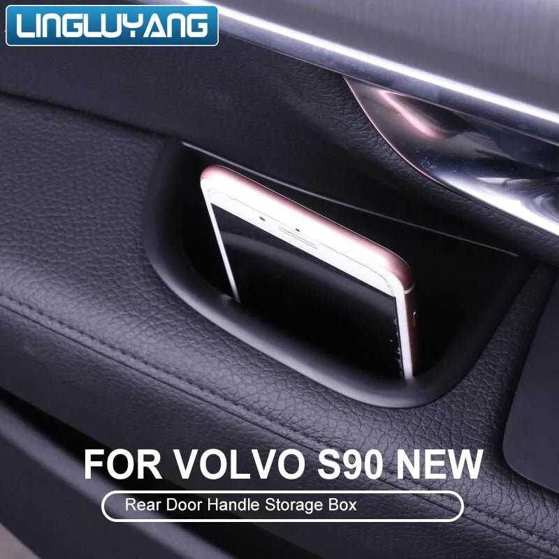 Door Handle Storage Box Set for Volvo S90 V90CC Car Interior Accessory LINGLUYANG
