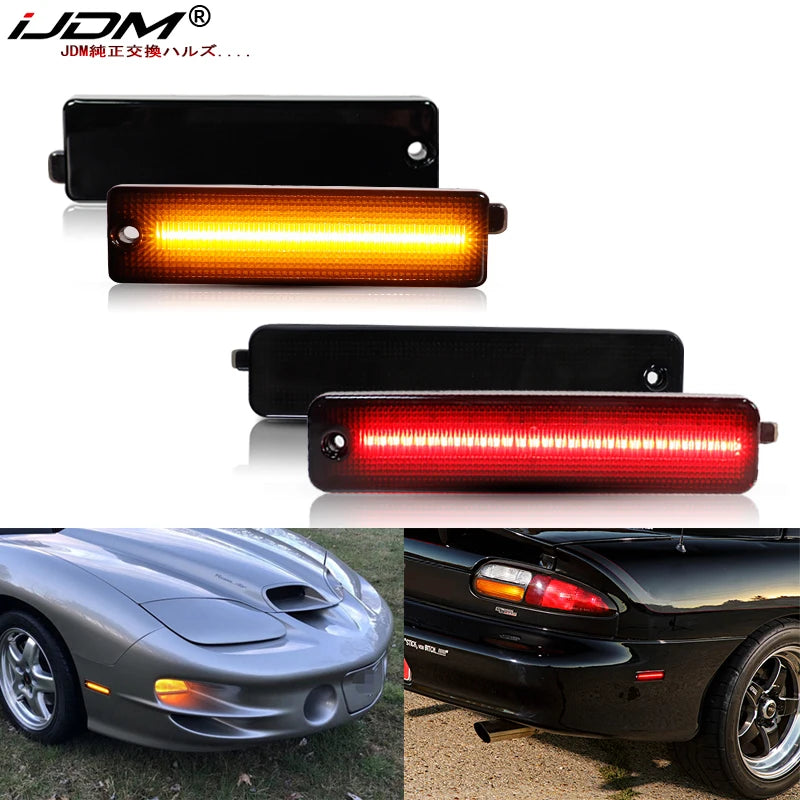 LED Side Marker Front & Rear Amber/Red for Pontiac Firebird Trans Am 1998-2002 LED Ambient Light iJDM