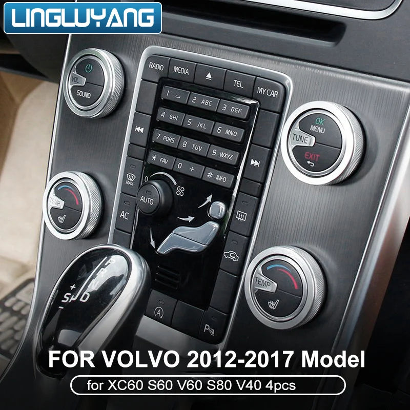 Aluminum Alloy AC Knobs for Volvo S60 2012-2016 Car Interior Accessory LINGLUYANG