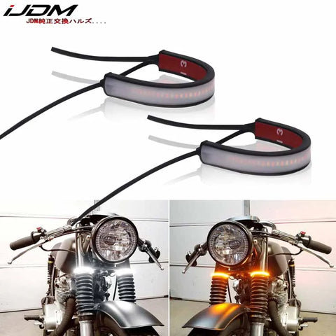 LED DRL Turn Signal Strip for Motorcycle ATV UTV LED Headlight iJDM Default Title