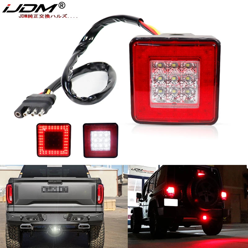 LED Hitch Receiver Brake Lamp For Trucks & SUVs 2‑Inch Car Interior Accessory iJDM