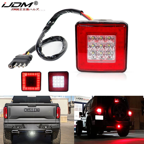 LED Hitch Receiver Brake Lamp For Trucks & SUVs 2‑Inch Car Interior Accessory iJDM