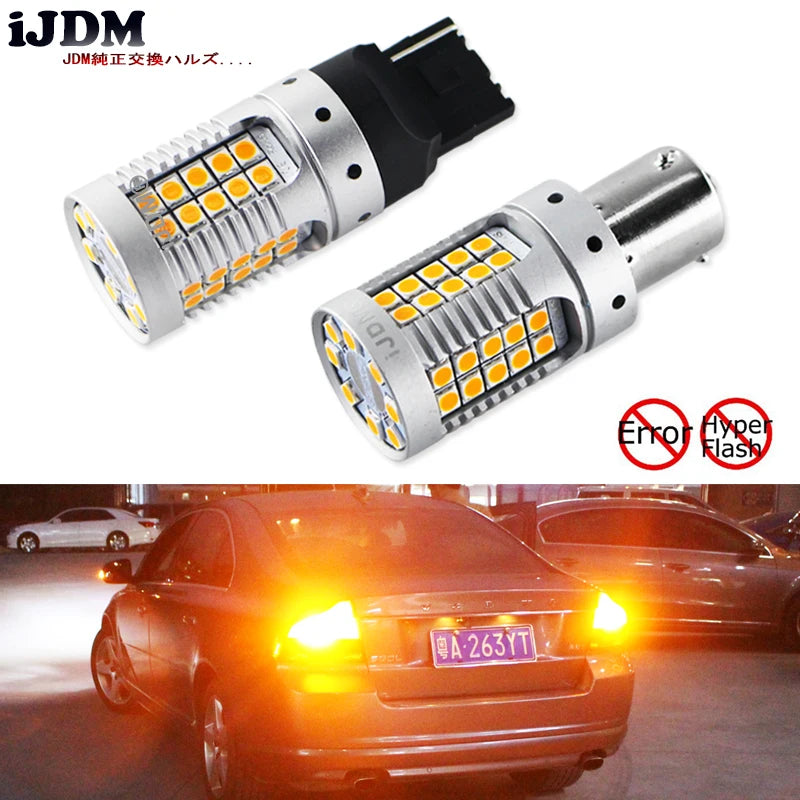 LED Ambient Light Amber Turn Signal Bulbs for Universal Cars LED Ambient Light iJDM BAU15S 7507 PY21W