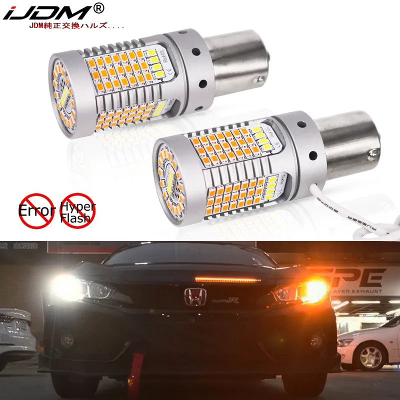 LED Switchback Bulb Kit for Universal BAU15S/1156 21W Car Interior Accessory iJDM BAU15S PY21W