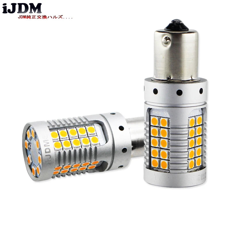No Hyper Flash P21W LED Turn Signal Bulbs Universal LED Ambient Light iJDM PY21W(BAU15S) white