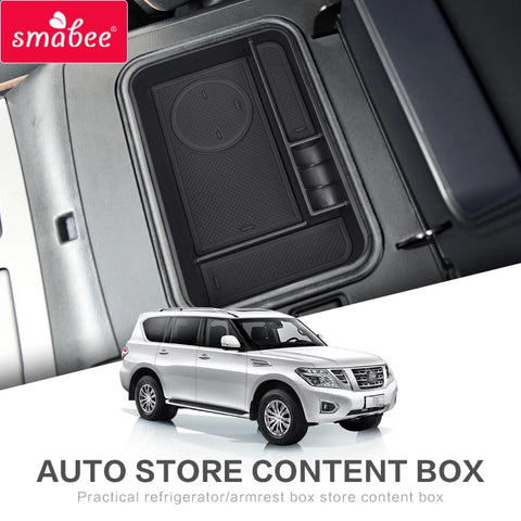 Car Central Console Armrest Box Storage For Nissan PATROL Y62 2010 - 2018 Car Interior Accessory smabee