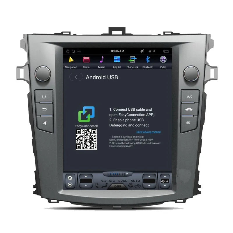 Vertical Screen Android GPS Radio for Toyota Corolla 2006 Android Head Unit Bosstar 11.8'' 128G 4 g