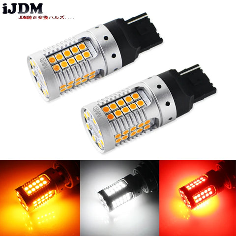 Amber No Hyper Flash Car LED Turn Signal Bulbs 7440 Car Interior Accessory iJDM YELLOW BAU15S PY21W LED