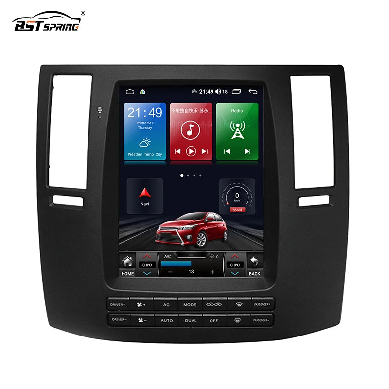 Tesla Style Screen Head Unit for Infiniti FX35/FX45 2008 Android Head Unit BOSSTAR 10.4" 2 g 32 G