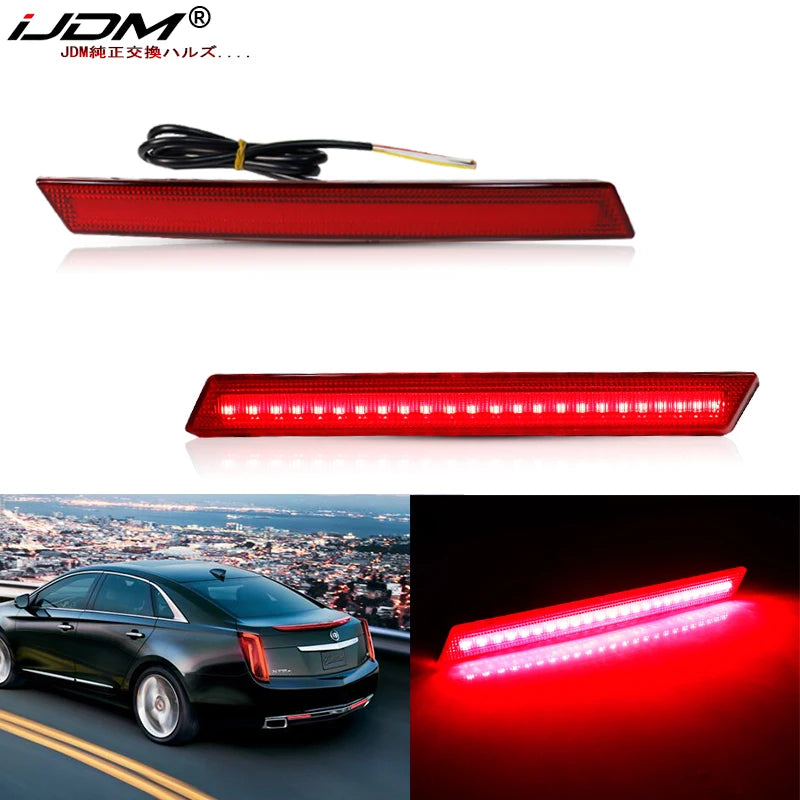 LED Bumper Reflector Light Red for Cadillac XTS 2013-2017 LED Ambient Light iJDM
