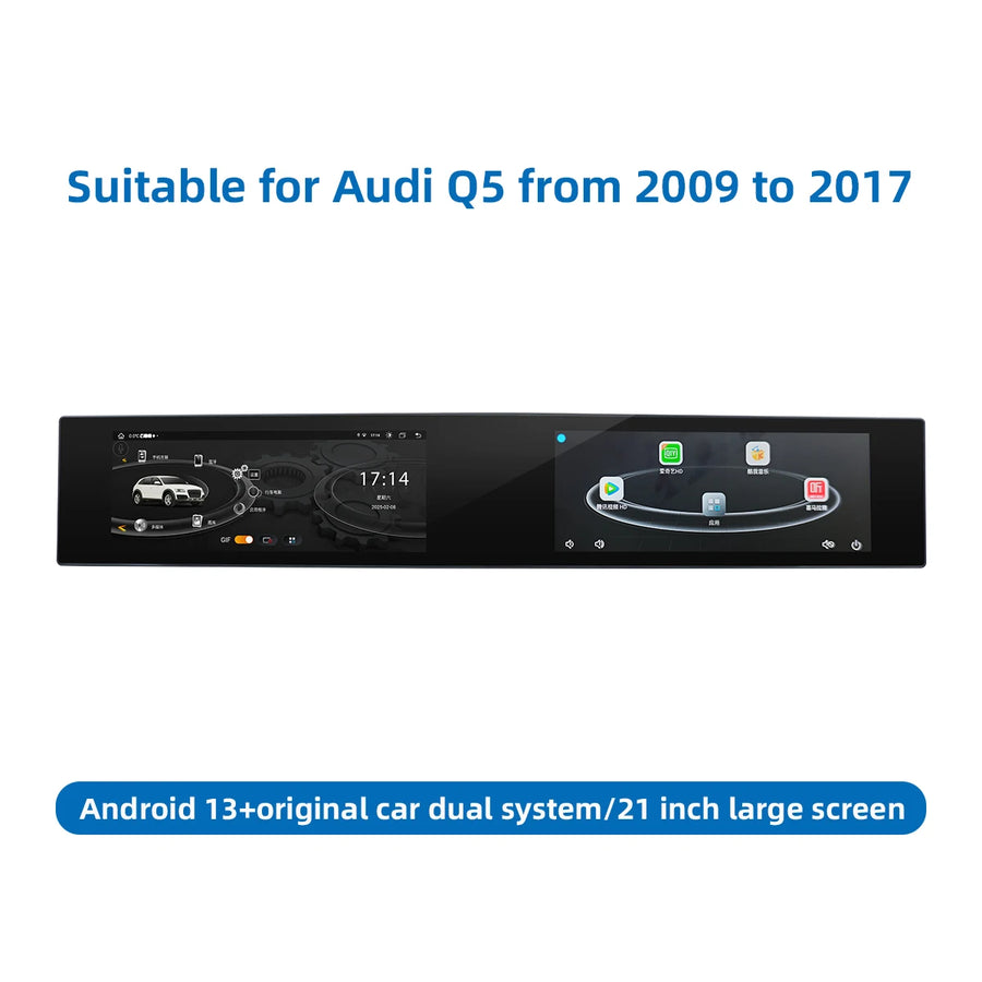 Android 12 GPS Navigation Head Unit for Audi Q5 2009-2017 Android Head Unit Bosstar dual12.3 Low-end 4+64GB