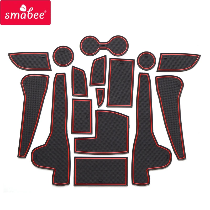 Anti-Slip Gate Slot Cup Mat for Hyundai Kona 2019 - 2022 Door Groove Pad Rubber Non-Slip Pad Interior Accessories Interior Ac