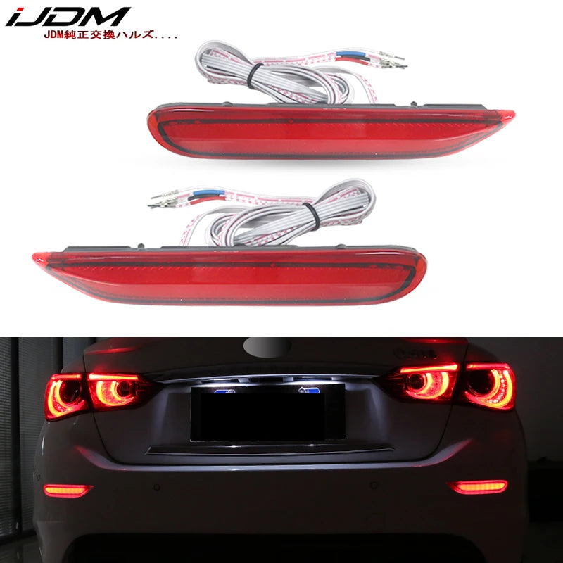 LED Bumper Reflector Lights for Infiniti Q50 Nissan Car Interior Accessory iJDM