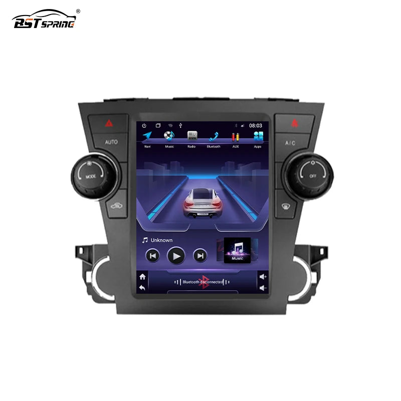 9.7 Tesla Style Screen GPS for Toyota Highlander 2007-2013 Android Head Unit Bosstar 9.7" 128G 4 g