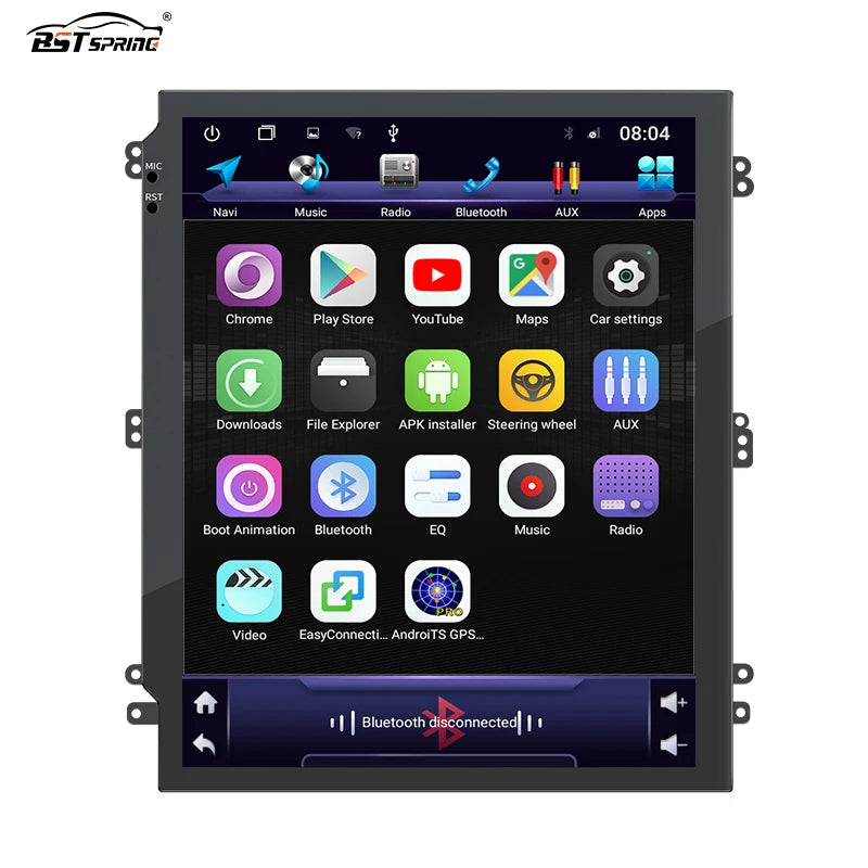 Portable Vertical Android GPS Radio Universal Android Head Unit Bosstar 9.7" 128G 4 g