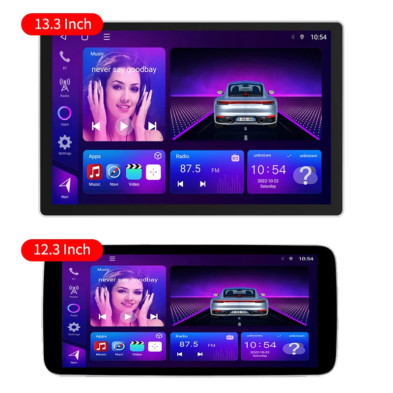 13.3" Universal Android Head Unit GPS WiFi CarPlay Player Android Head Unit Bosstar 13.3" with 9 Inch/10inch Base 8core 2+32g