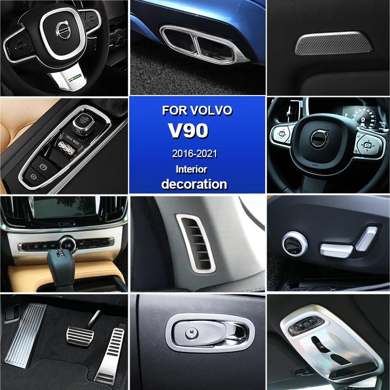 Interior Chrome Trim for Volvo V90 S90 2017-2021 Car Interior Accessory LINGLUYANG