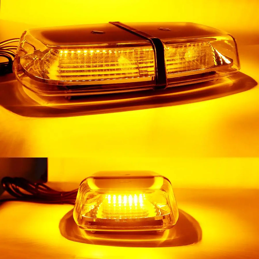 72W Magnetic Amber LED Strobe Beacon Light 12-24V Truck Car Interior Accessory MAGIC COLORM
