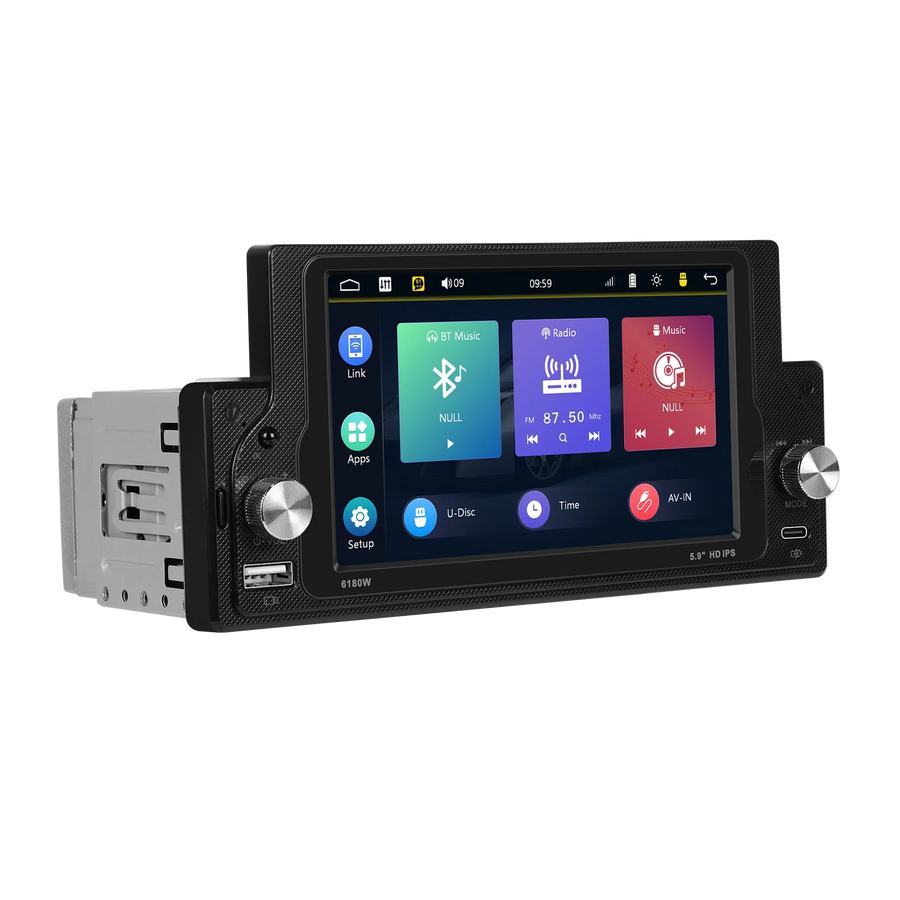 Single Din Car Radio GPS Navigation IPS Screen Universal Android Head Unit OEM 5.9" NO mp5