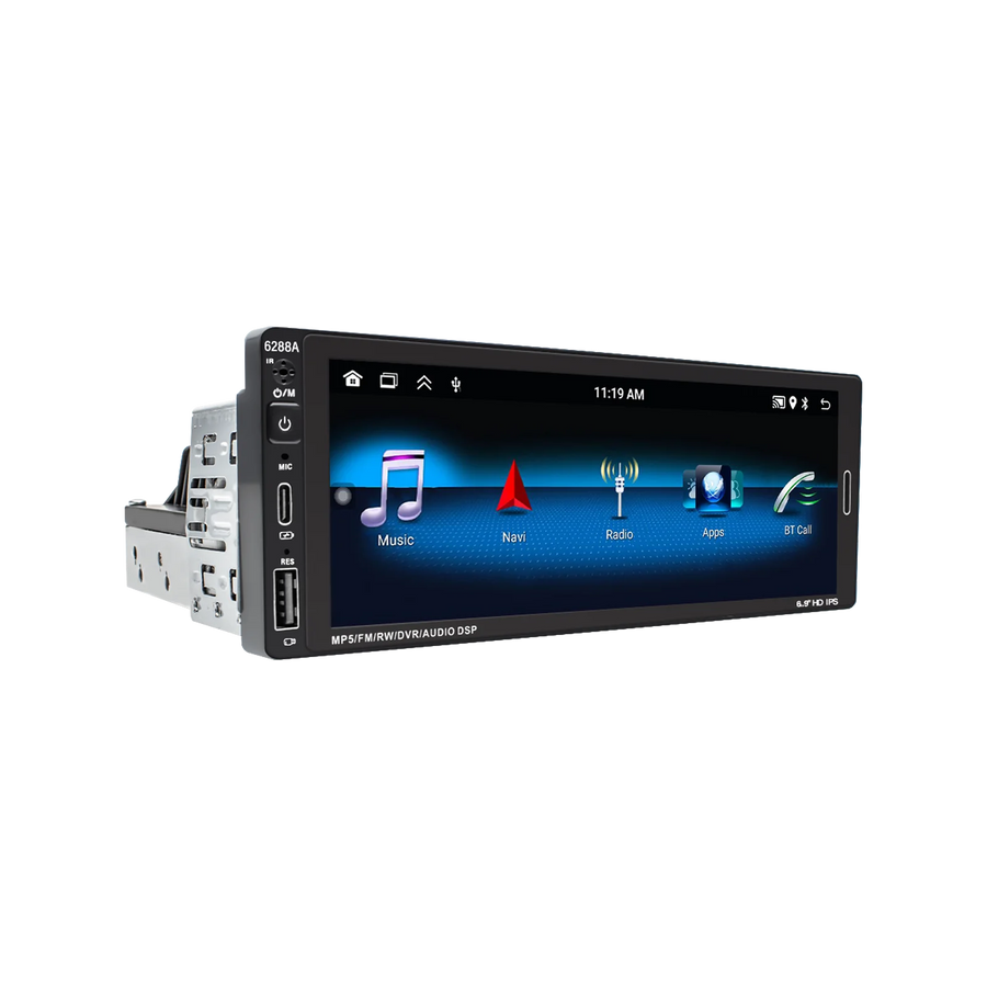 6.9in Android 1DIN CarPlay GPS WiFi Touchscreen Android Head Unit OEM 6.9" 64 g 2 g