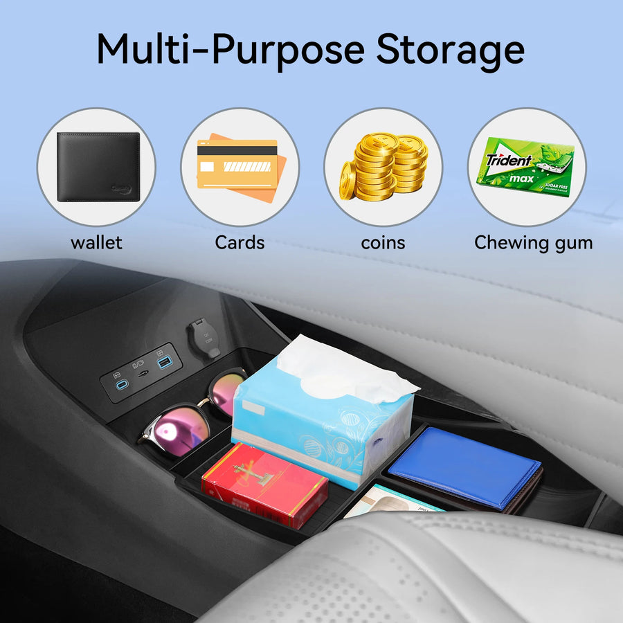 Center Console Lower Storage Box for BYD Seal 06GT 2024 2025 Car Central Tray TPE Organizer Accessories Tidying Black Car Int