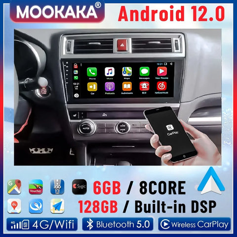 Android 12 Multimedia Navigation for Subaru Outback Legacy 2014–2020 Android Head Unit Aotsr 8G-256G-carplay Dsp Eight Core