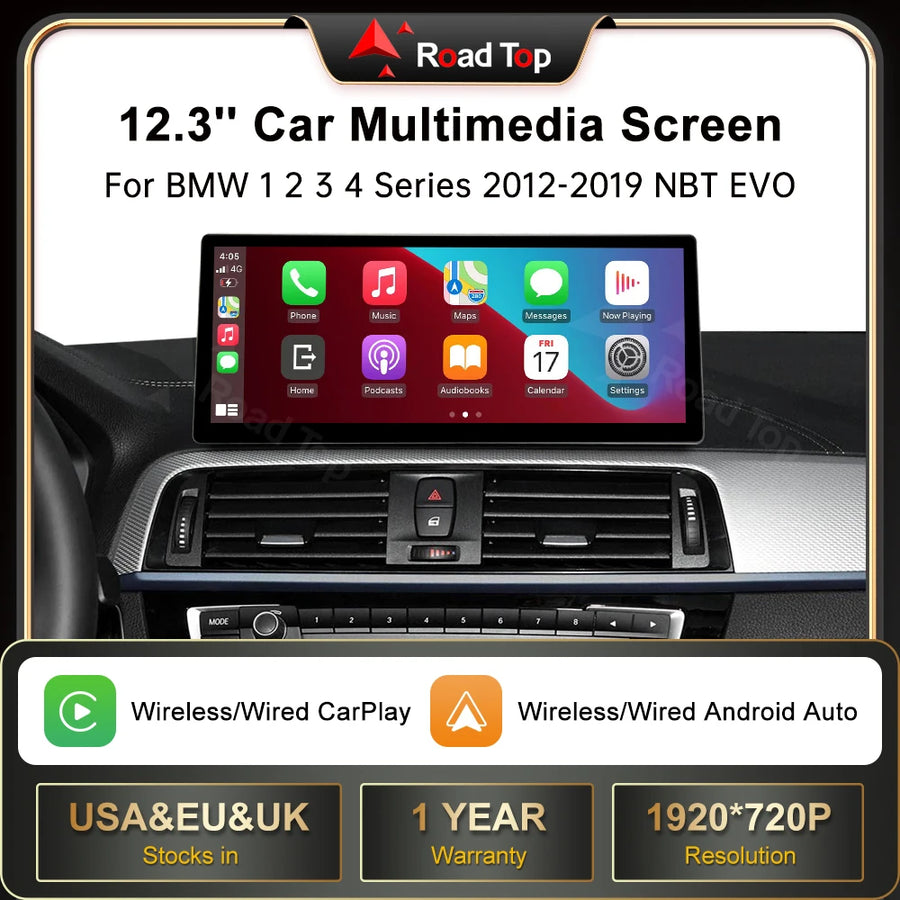 12.3 Inch Multimedia Linux Screen for BMW 1-4 Series Android Head Unit wincago